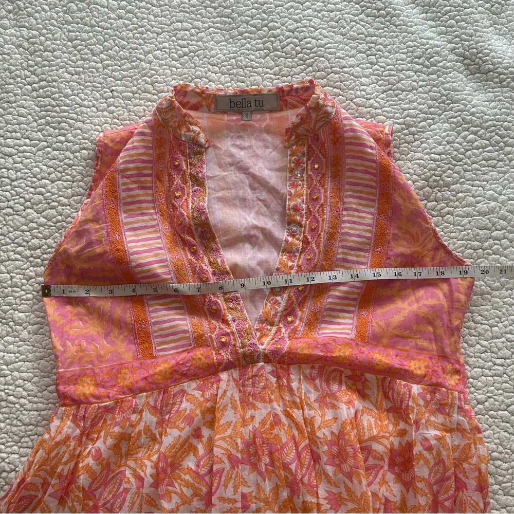 Bella Tu Sleeveless Pink and Orange Mini Dress - Picture 9 of 9